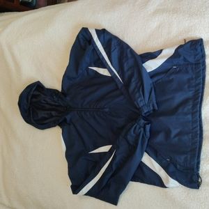 Navy Blue Quarter-Zip Color block Raglan Jacket